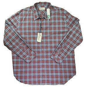 NEW California Shirt Co Mens XXL 2XL Red Plaid Long Sleeve Sosa Poplin Work Play